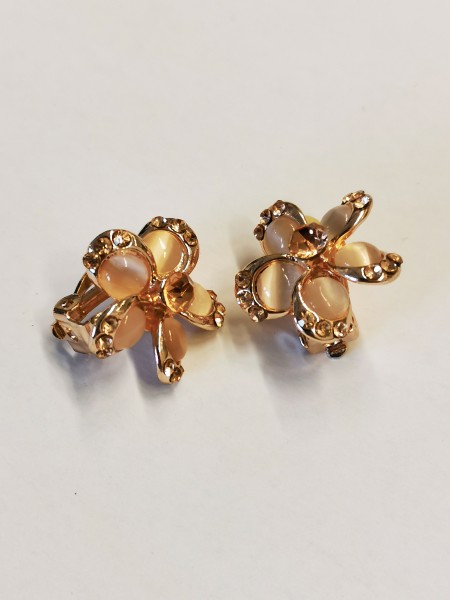 Ohrclips Rosé Flower Damen