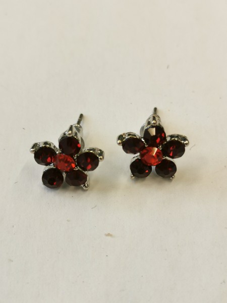 Ohrstecker Red Flower Damen